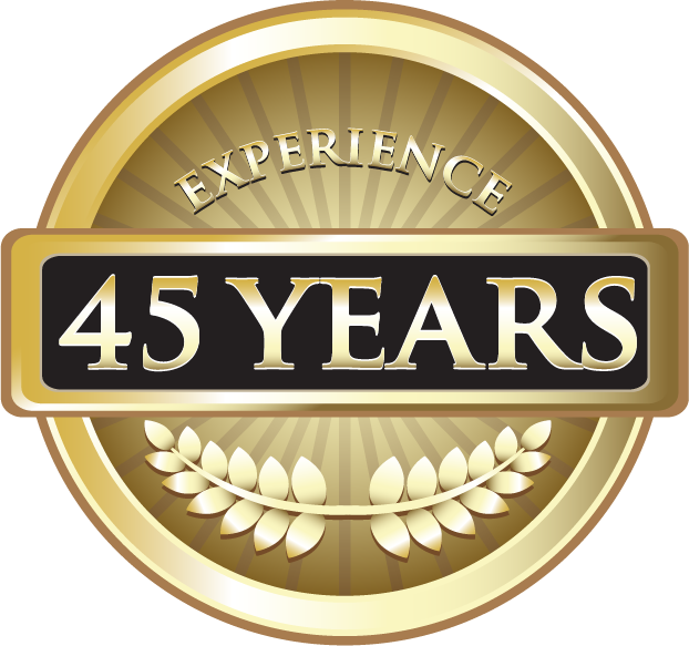 45 Years Of Experience Badge